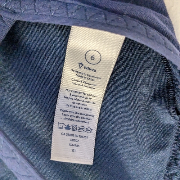 Ivivva Bodysuit Size 6 navy (Lululemon Kids) - Picture 7 of 8